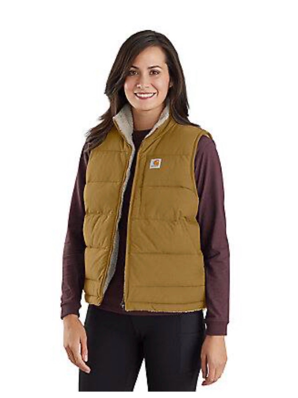 Carhartt Montana Reversible Insulated Sherpa puff Vest brown Defender XXL